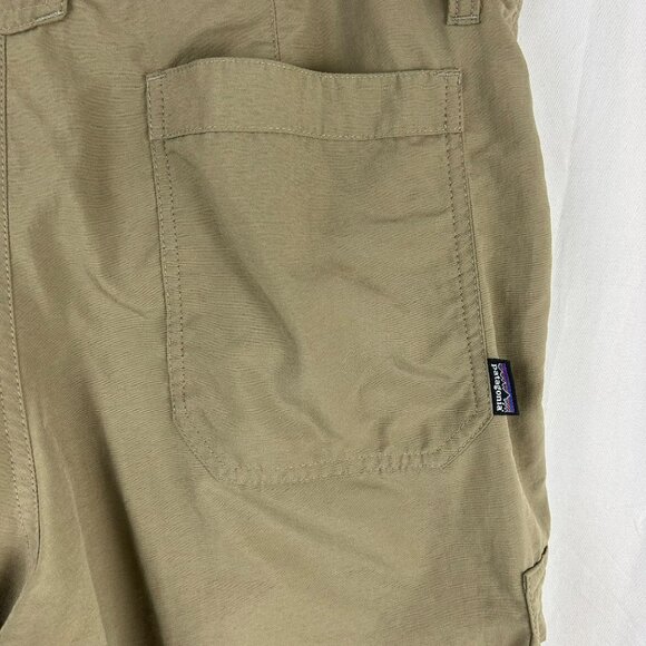 Patagonia Cargo Shorts Women 12 Green Brown 9" Outdoors Hiking Camping Pockets - Picture 3 of 5